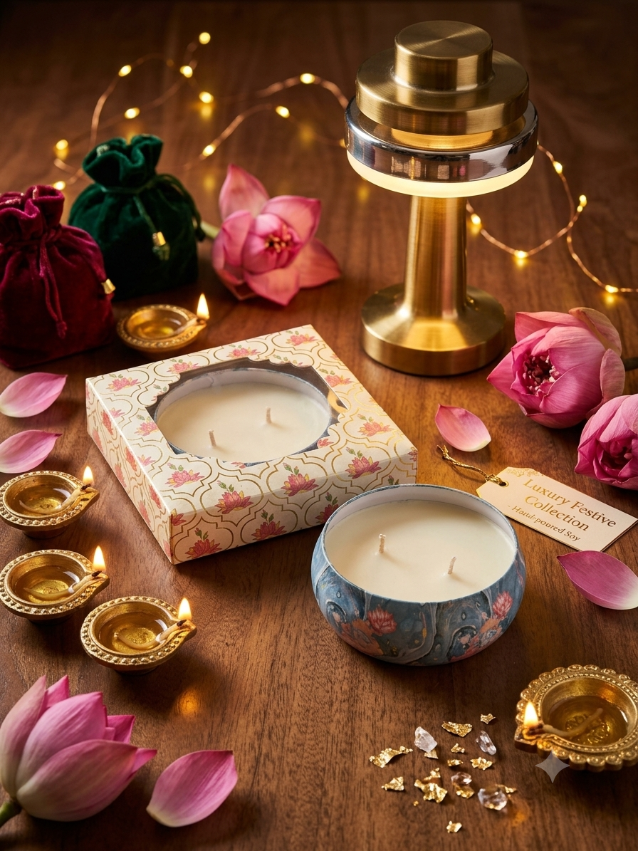 Vanilla | Metal Painted Urli Candle | Soy Wax Candle