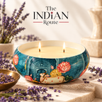 Lavender | Metal Painted Urli Candle | Soy Wax Candle