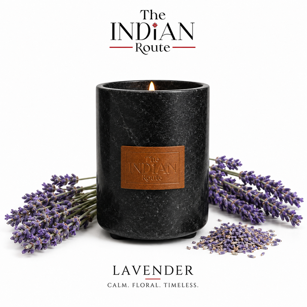 Lavender | Marble Black Candle | Soy Wax Candle