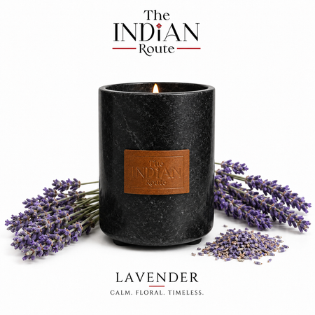 Lavender | Marble Black Candle | Soy Wax Candle