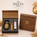 Leather Print Gift Box- Candle, Tea and Premium long stem matches
