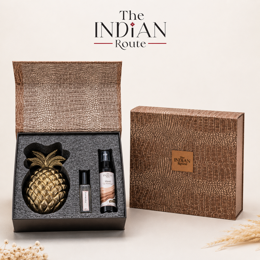 Leather Print Gift Box- Candle, Perfume and room freshner