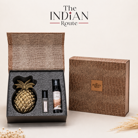 Leather Print Gift Box- Candle, Perfume and room freshner