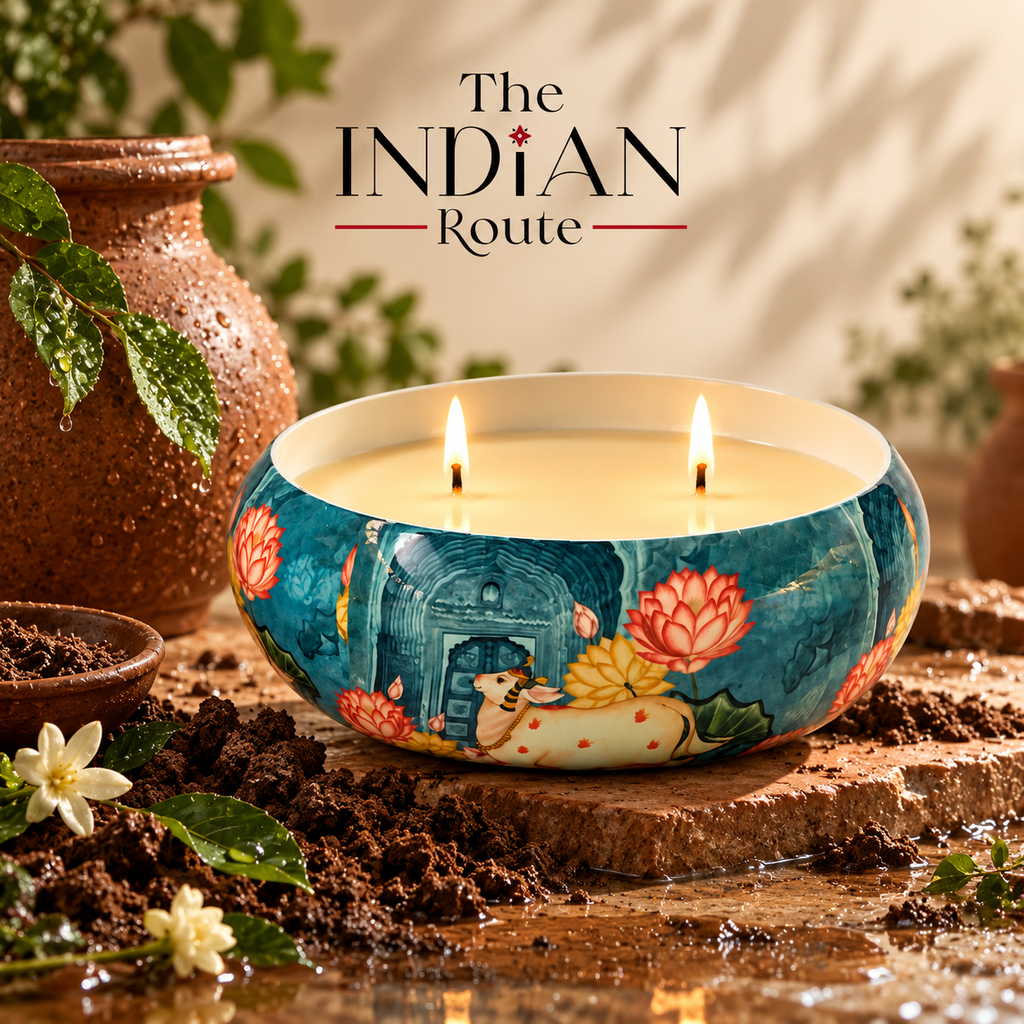 Maati | Metal Painted Urli Candle | Soy Wax Candle