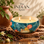 Maati | Metal Painted Urli Candle | Soy Wax Candle