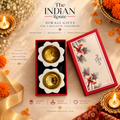 The Indian Route | Marble & Brass Diya Set