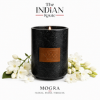 Mogra | Marble Black Candle | Soy Wax Candle