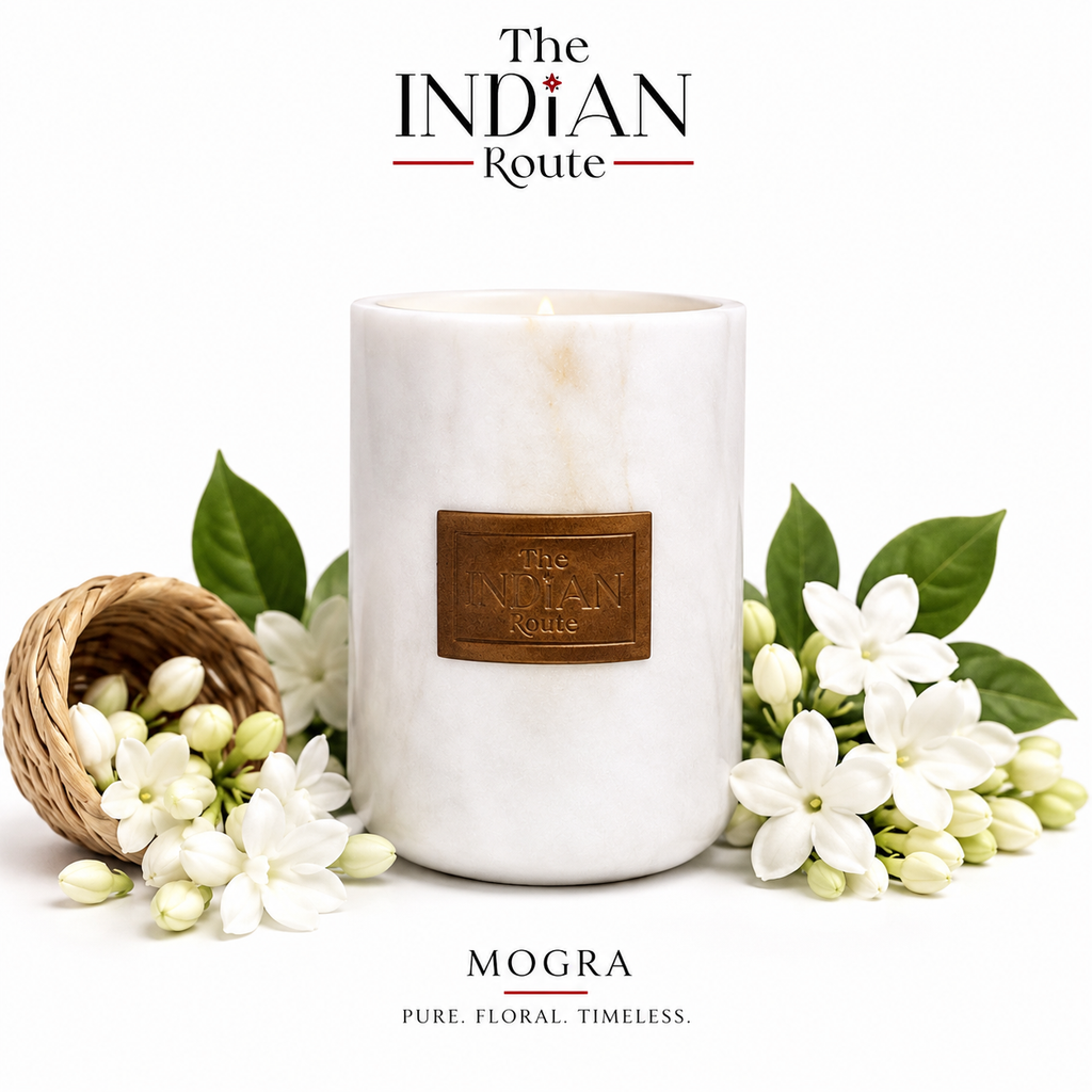 Mogra | Marble White Candle | Soy Wax Candle
