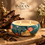 Oud | Metal Painted Urli Candle | Soy Wax Candle