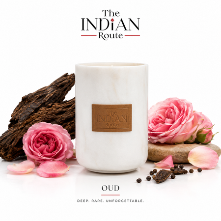 Oud | Marble White Candle | Soy Wax Candle