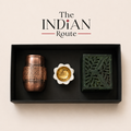 The Indian Route | The Copper & Attar Ritual - Copper Glass, Marble Tea-Light, Attar