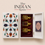 The Indian Route | The Attar Trio- Marble Inlay Box with three Premium Attars