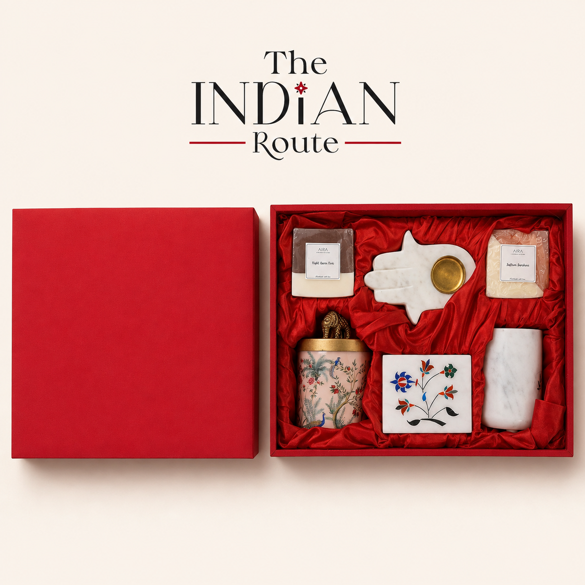 The Indian Route | The Heritage Luxury Gift Box -  Candle , Attar, Soaps and assortment